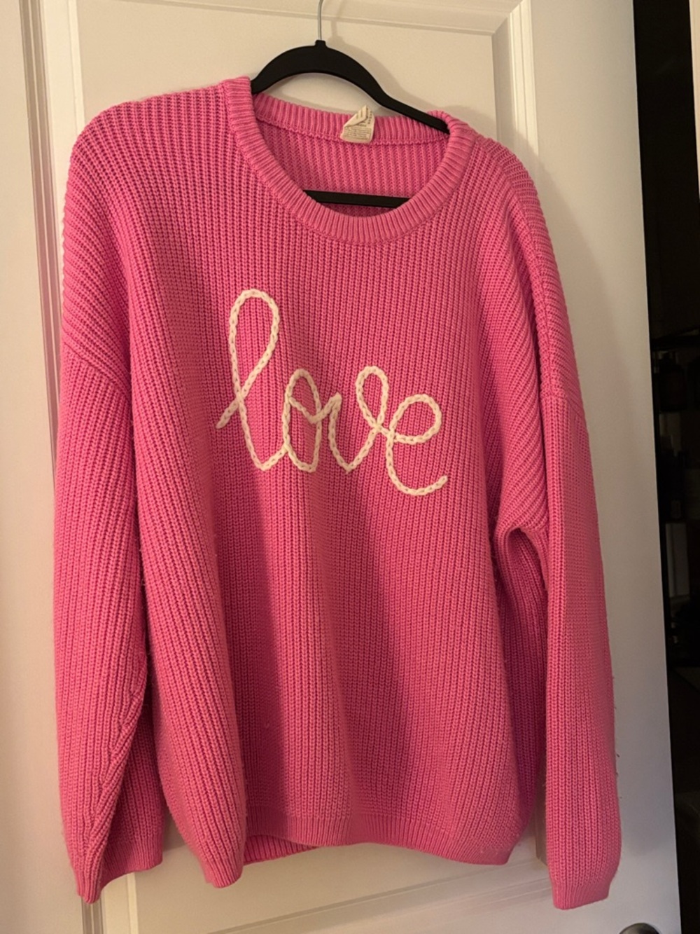 Wink Pink 'Love' Ribbed Crewneck Sweater